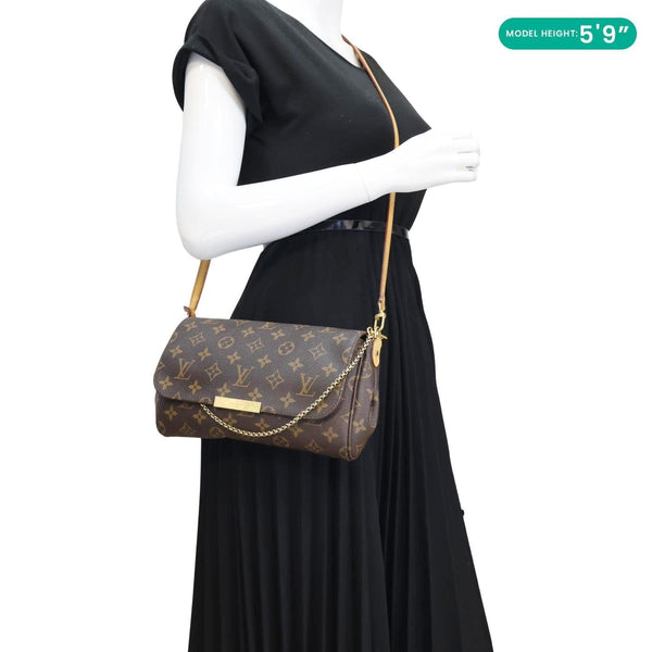 LOUIS VUITTON Favorite MM Monogram Canvas Shoulder Bag Brown