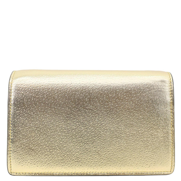 GUCCI Dionysus Super Mini Metallic Leather Crossbody Bag Gold 476432