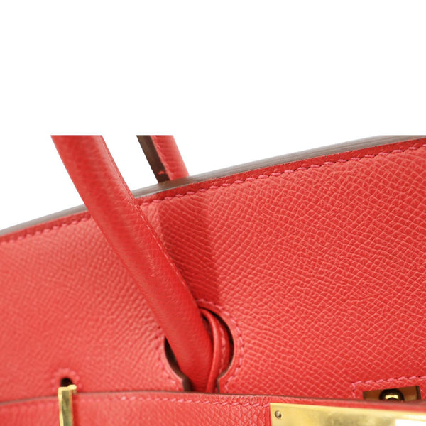 HERMES Birkin 35 Togo Leather Tote Bag Red