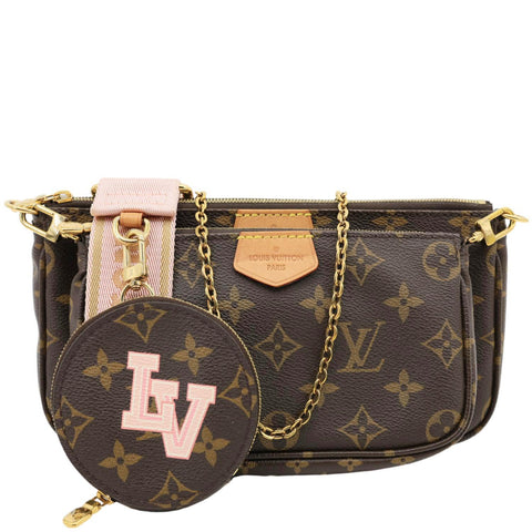 LOUIS VUITTON Multi Pochette Accessoires Monogram Canvas Crossbody Bag Brown