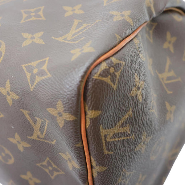 LOUIS VUITTON Speedy 30 Monogram Canvas Satchel Bag Brown