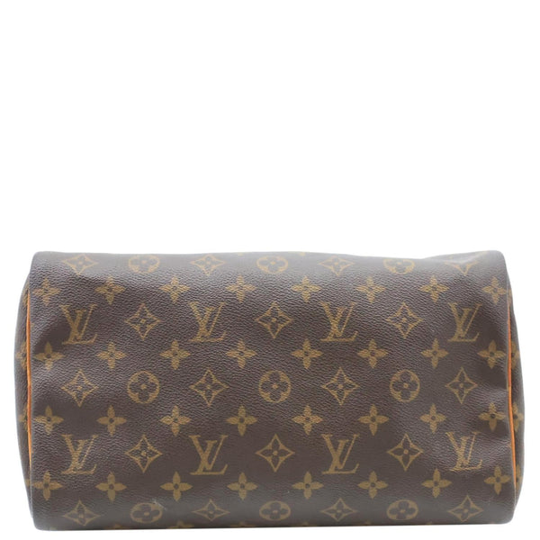 LOUIS VUITTON Speedy 30 Monogram Canvas Satchel Bag Brown