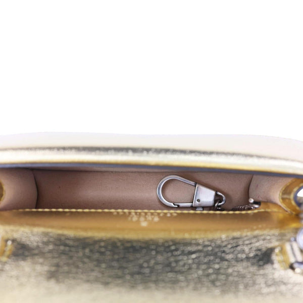 GUCCI Dionysus Super Mini Metallic Leather Crossbody Bag Gold 476432
