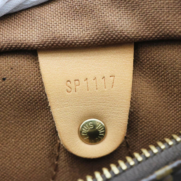 LOUIS VUITTON Speedy 30 Monogram Canvas Satchel Bag Brown