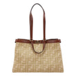 FENDI Peekaboo X-Tote FF Canvas Shoulder Bag Beige