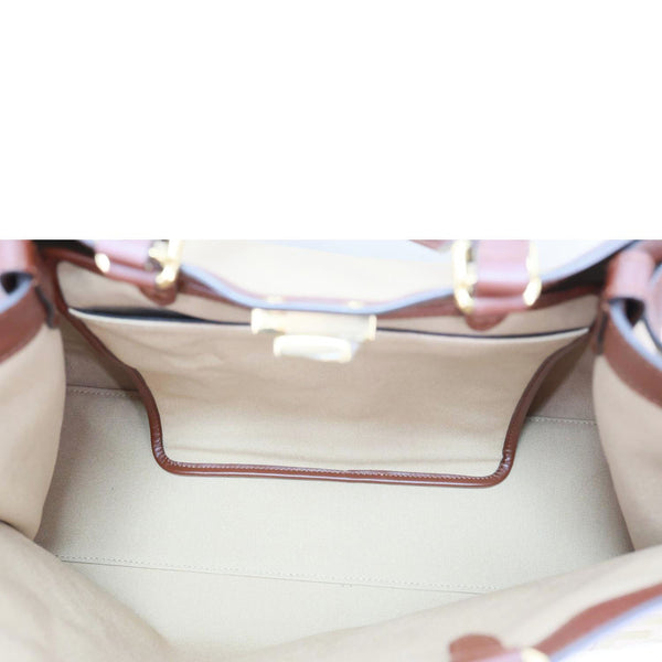 FENDI Peekaboo X-Tote FF Canvas Shoulder Bag Beige