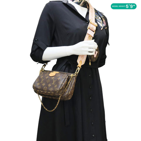 LOUIS VUITTON Multi Pochette Accessoires Monogram Canvas Crossbody Bag Brown