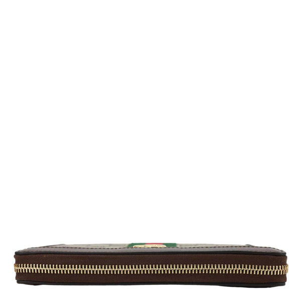 GUCCI Ophidia GG Supreme Canvas Zip Around Wallet Beige 523154