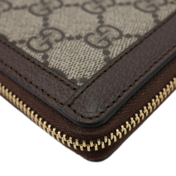 GUCCI Ophidia GG Supreme Canvas Zip Around Wallet Beige 523154