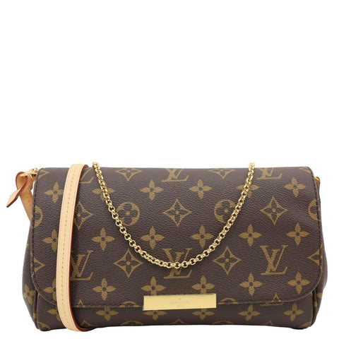 LOUIS VUITTON Favorite MM Monogram Canvas Shoulder Bag Brown