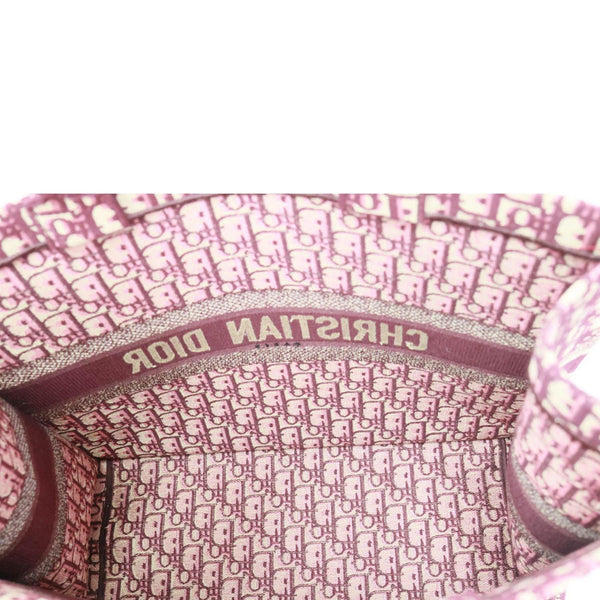 CHRISTIAN DIOR Book Large Oblique Embroidery Canvas Tote Bag Burgundy