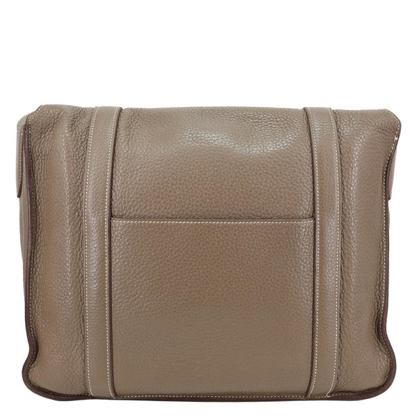 HERMES Steve Taurillon Clemence Leather Messenger Bag Brown