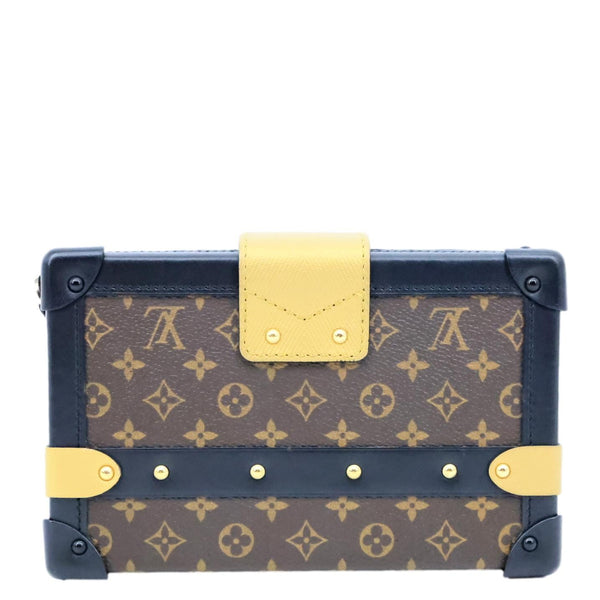 LOUIS VUITTON Parisian Petite Malle Monogram Canvas Shoulder Bag Brown