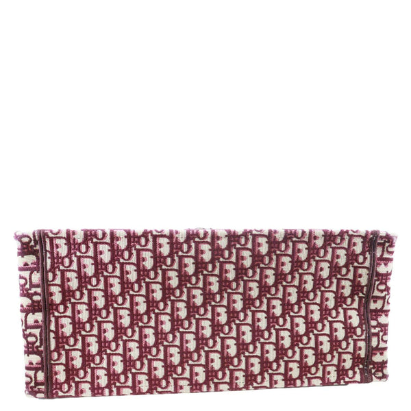 CHRISTIAN DIOR Book Large Oblique Embroidery Canvas Tote Bag Burgundy