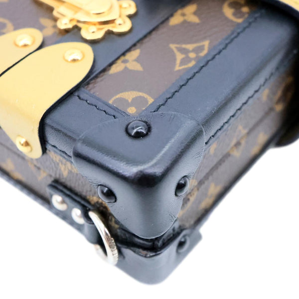 LOUIS VUITTON Parisian Petite Malle Monogram Canvas Shoulder Bag Brown