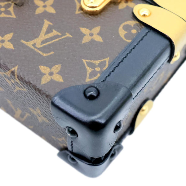 LOUIS VUITTON Parisian Petite Malle Monogram Canvas Shoulder Bag Brown