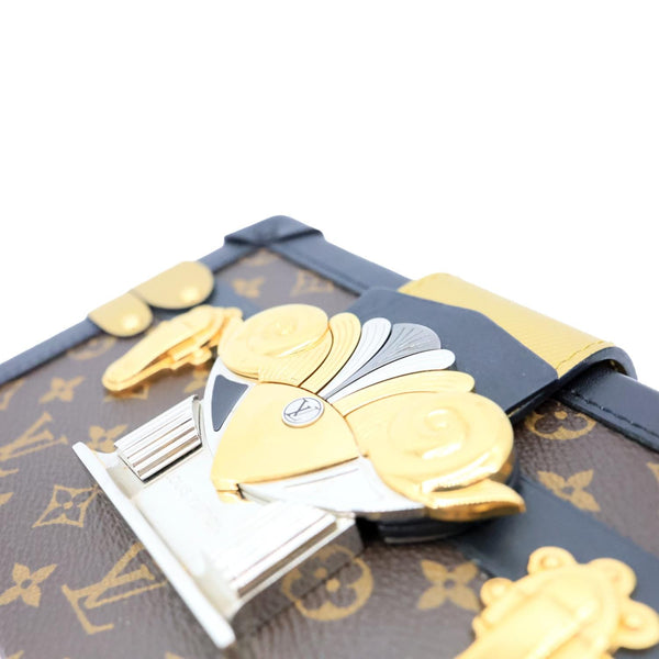 LOUIS VUITTON Parisian Petite Malle Monogram Canvas Shoulder Bag Brown