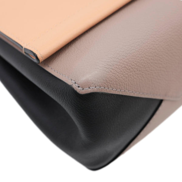 LOUIS VUITTON Lockme II BB Pebbled Leather Crossbody Bag Peach