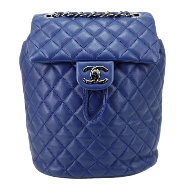 CHANEL Urban Spirit Quilted Lambskin Leather Backpack Bag Blue