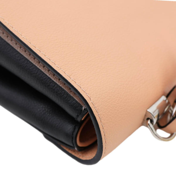 LOUIS VUITTON Lockme II BB Pebbled Leather Crossbody Bag Peach