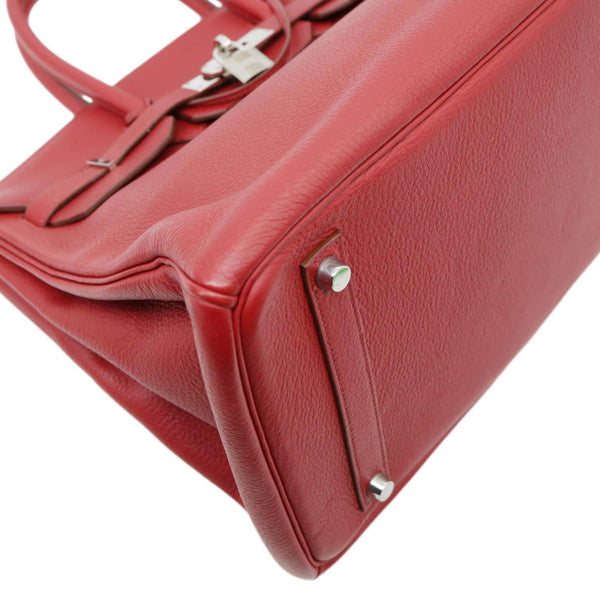 HERMES Birkin 35 Togo Leather Tote Bag Red