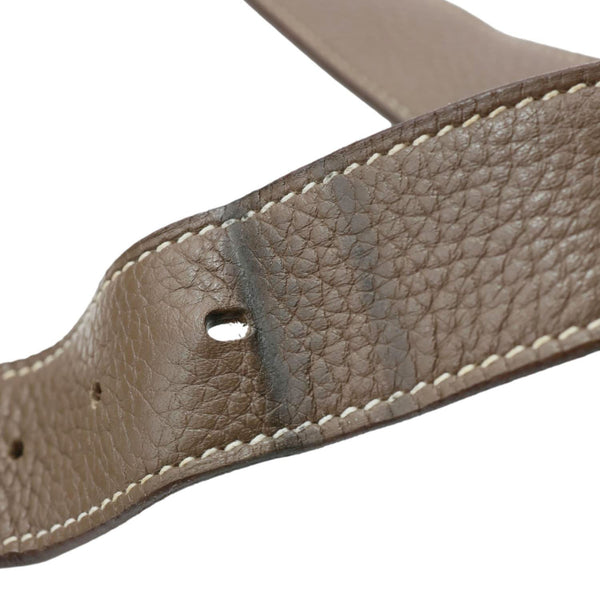 HERMES Steve Taurillon Clemence Leather Messenger Bag Brown