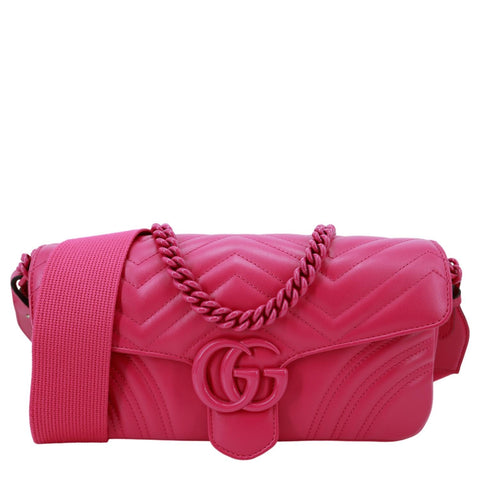 GUCCI GG Marmont Small Leather Shoulder Bag Pink 734814