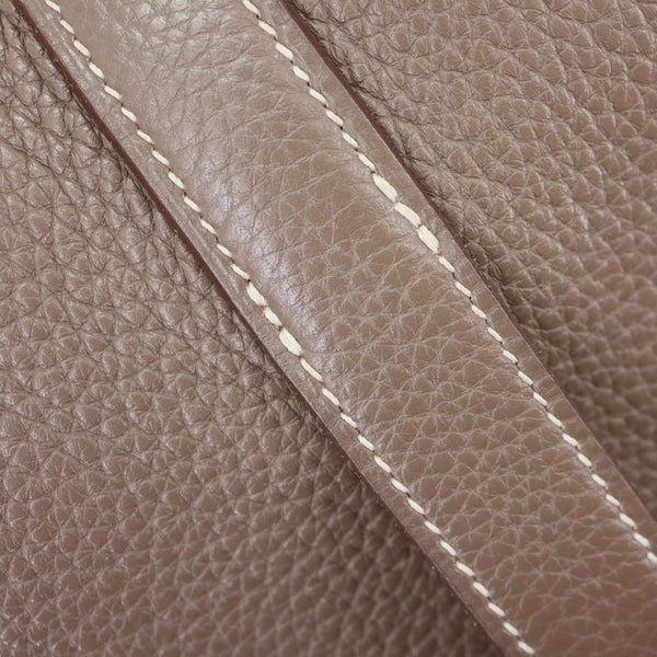HERMES Steve Taurillon Clemence Leather Messenger Bag Brown