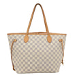 LOUIS VUITTON Neverfull MM Damier Azur Tote Shoulder Bag Rose Ballerine