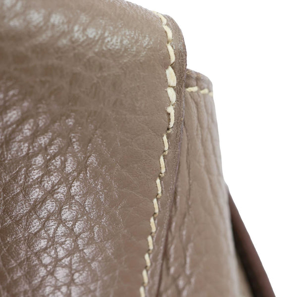 HERMES Steve Taurillon Clemence Leather Messenger Bag Brown