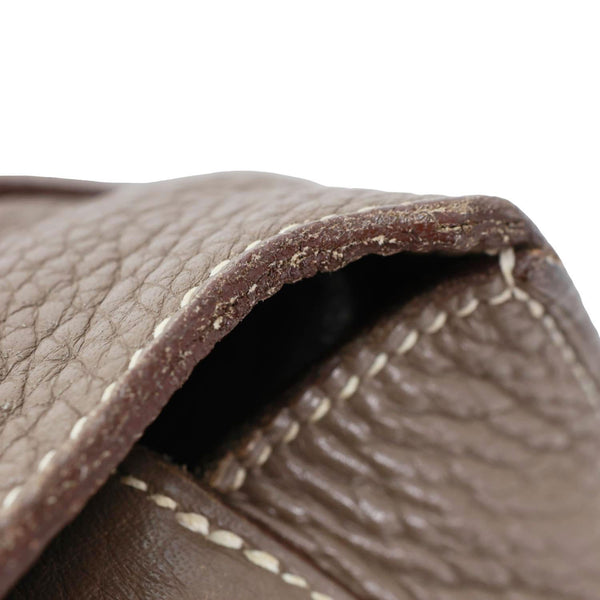 HERMES Steve Taurillon Clemence Leather Messenger Bag Brown