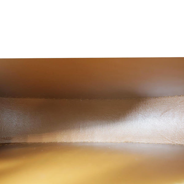 CELINE Triomphe Oval Calfskin Leather Crossbody Bag Tan