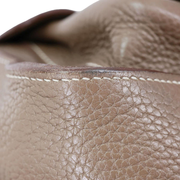 HERMES Steve Taurillon Clemence Leather Messenger Bag Brown