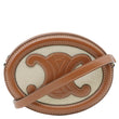 CELINE Triomphe Oval Calfskin Leather Crossbody Bag Tan