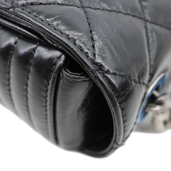 CHANEL Coco Boy Flap Medium Quilted Leather Shoulder Bag Black