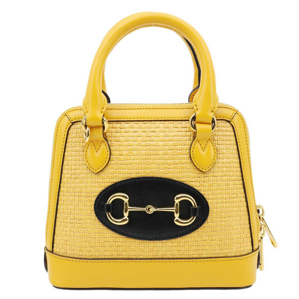 GUCCI Horsebit 1955 Mini Leather Crossbody Bag Yellow 640716