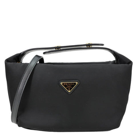 PRADA Cherie Mini Re Nylon Shoulder Bag Black