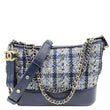 CHANEL Gabrielle Small Tweed Crossbody Bag Navy Blue