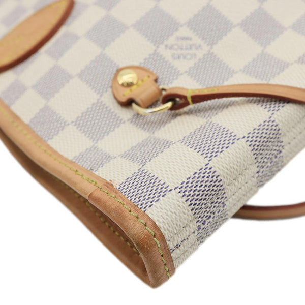 LOUIS VUITTON Neverfull MM Damier Azur Tote Shoulder Bag Rose Ballerine
