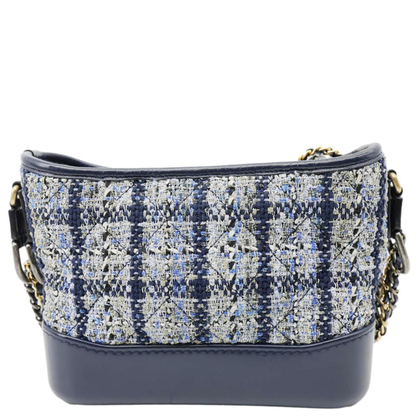 CHANEL Gabrielle Small Tweed Crossbody Bag Navy Blue