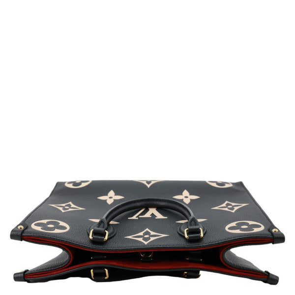LOUIS VUITTON Onthego MM Giant Monogram Empreinte Leather Tote Bag Bicolor