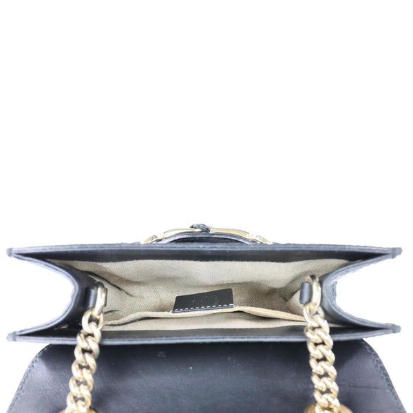 GUCCI Emily Mini GG Leather Chain Shoulder Bag Black 449636
