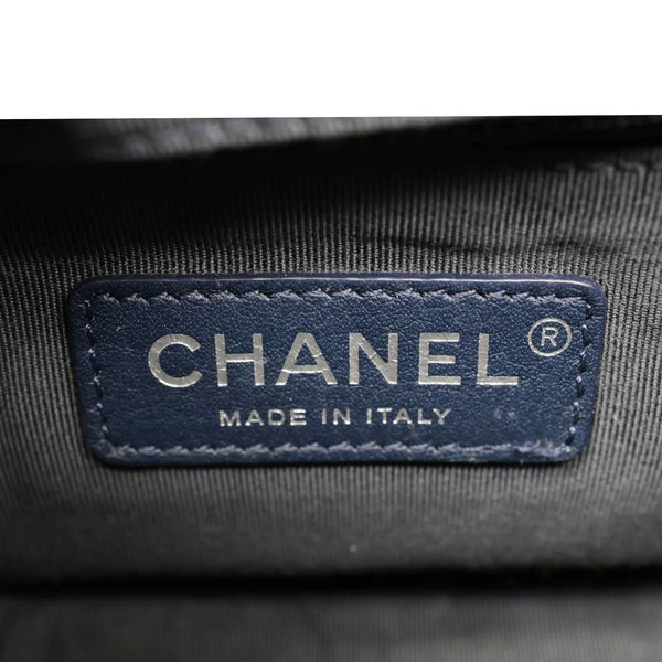 CHANEL Gabrielle Small Tweed Crossbody Bag Navy Blue