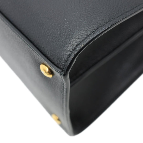 BURBERRY Title Pebbled Leather Tote Bag Black