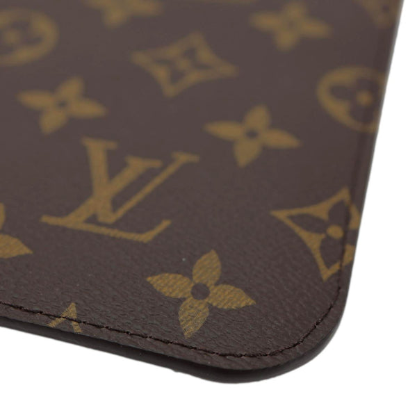LOUIS VUITTON Monogram Canvas Wristlet Pouch Brown