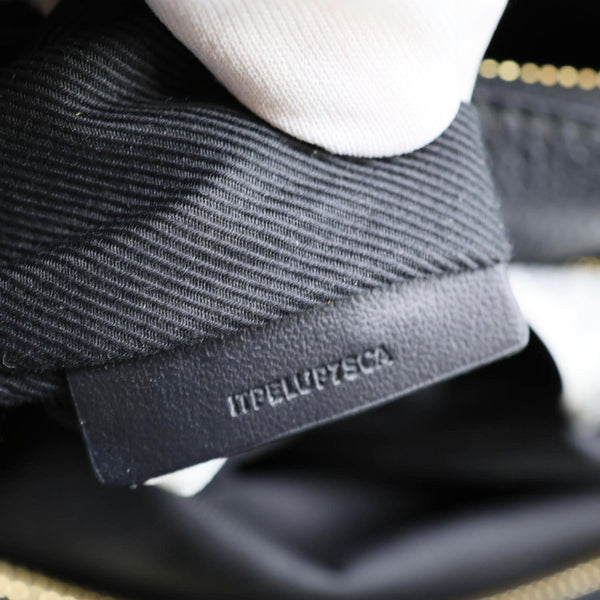 BURBERRY Title Pebbled Leather Tote Bag Black