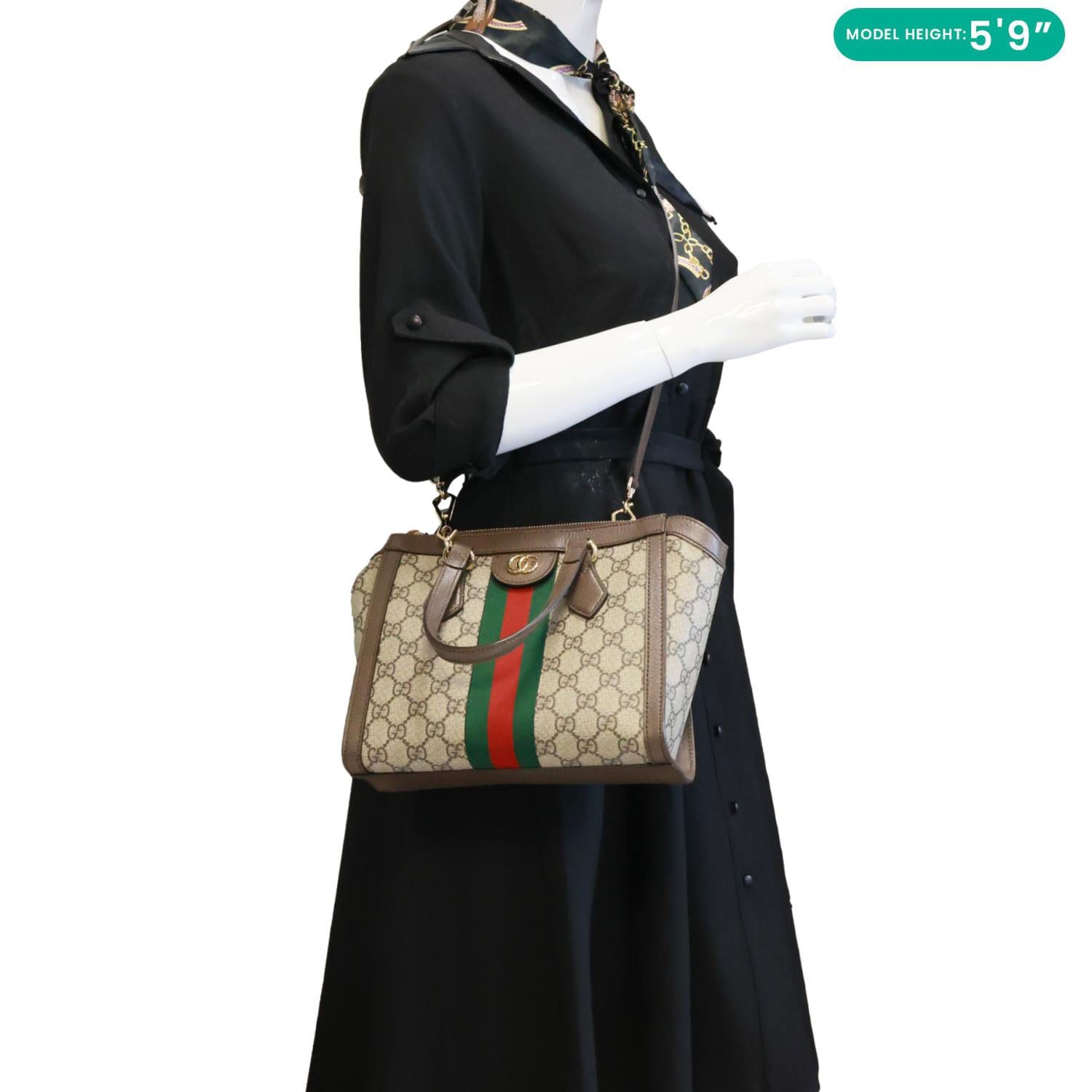 GUCCI Ophidia GG Small Supreme Canvas Tote Bag Beige 547551