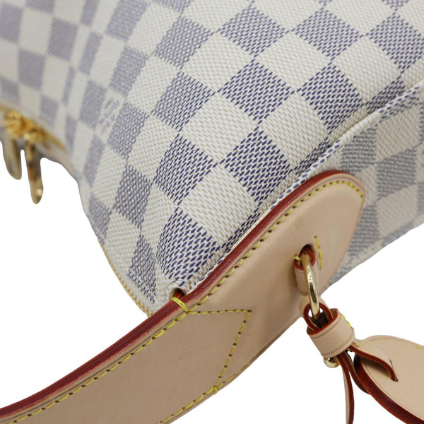 LOUIS VUITTON Slouchy PM Damier Azur Hobo Bag Rose Ballerine