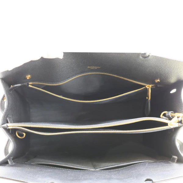 BURBERRY Title Pebbled Leather Tote Bag Black
