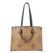 LOUIS VUITTON Onthego MM Reverse Monogram Giant Canvas Tote Bag Brown